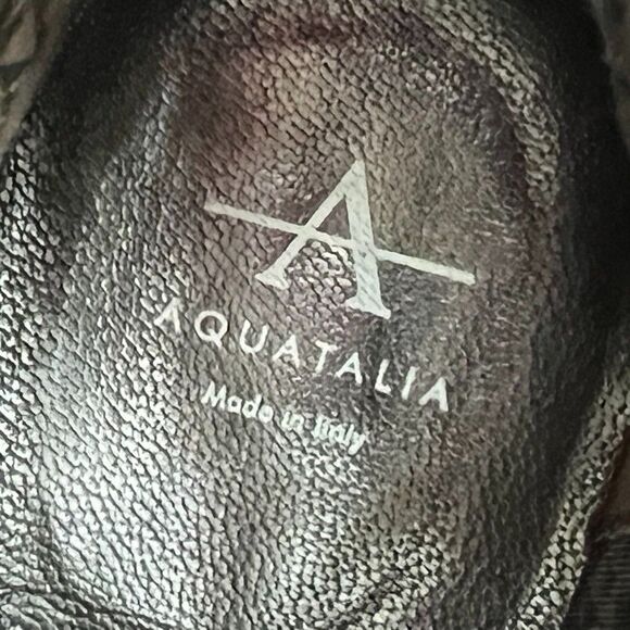 Aquatalia Block Heel Almond Toe Brown Leather Zip Ankle Boots Womens Size 8.5M - Picture 8 of 11